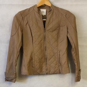 Oso Casual Camel Colored Biker Jacket